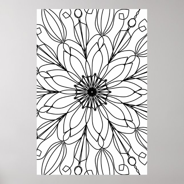 Colouring Poster, Mandala Poster (Front)
