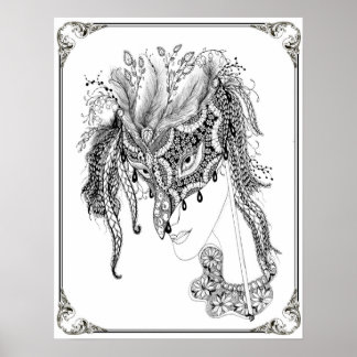 Colouring Poster "MrsDee's Masquerade Art"