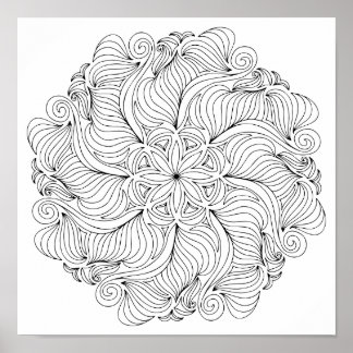 Colouring Poster – Wavy Doodles