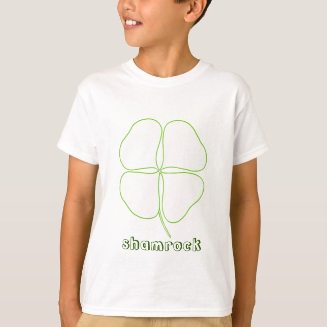 Colouring Shirts - shamrock outline drawing (Front)