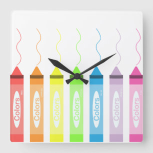 Colouring Time! Square Wall Clock