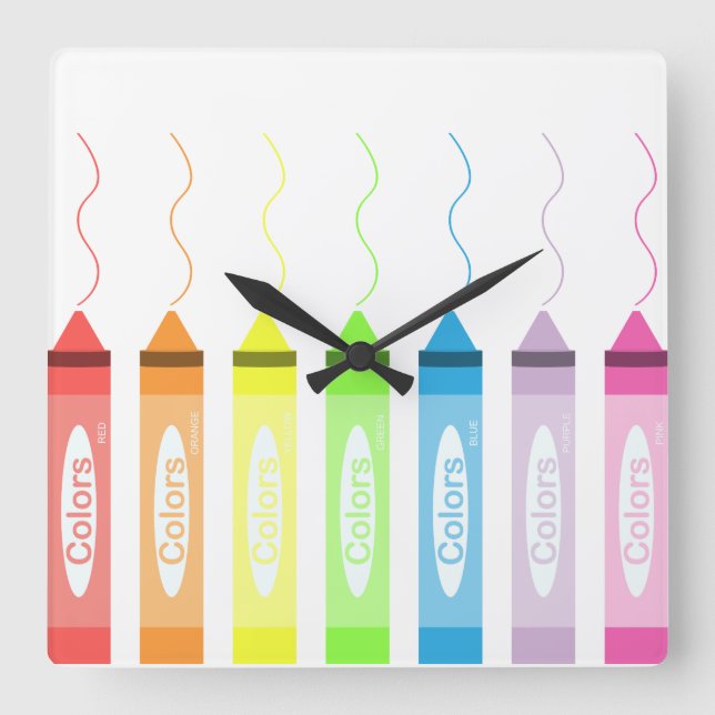Colouring Time! Square Wall Clock (Front)