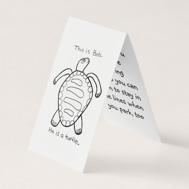 Colouring Turtle Parking Prank Card (Front)