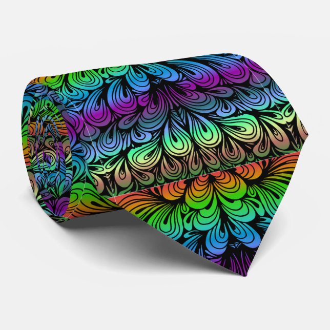Colourized abstract folds tie (Rolled)