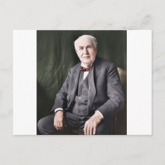 Colourized image of Thomas Edison Postcard