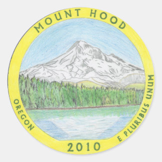 Colourized Mt. Hood Quarter stickers