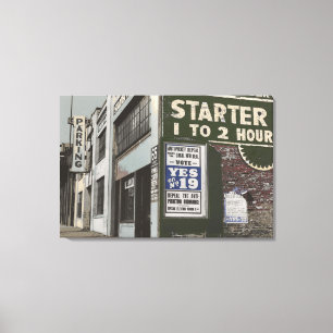 Colourized Photo 1930's Vintage City Street Corner Canvas Print