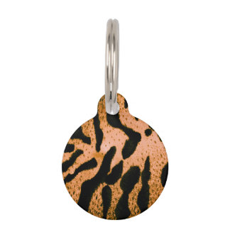 Colourized Tiger Print - Orange Pet Tag