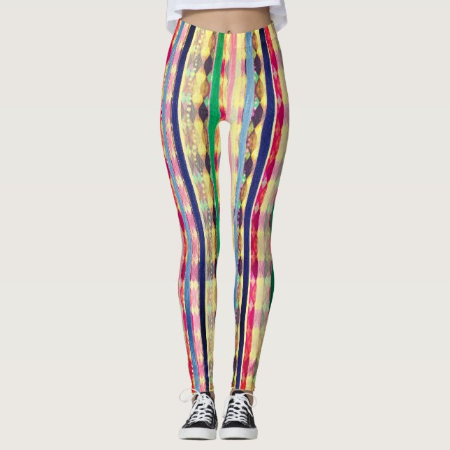 Colours Abstract Multi-Colour Leggings (Front)