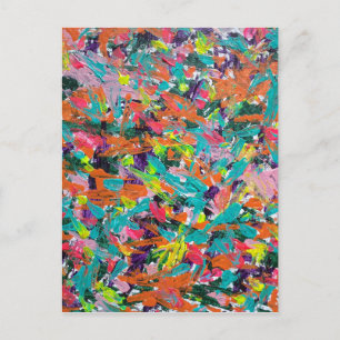 Colours and Expressions in Acrylic Paint Postcard