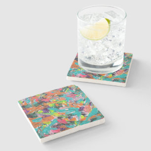 Colours and Expressions in Acrylic Paint Stone Coaster