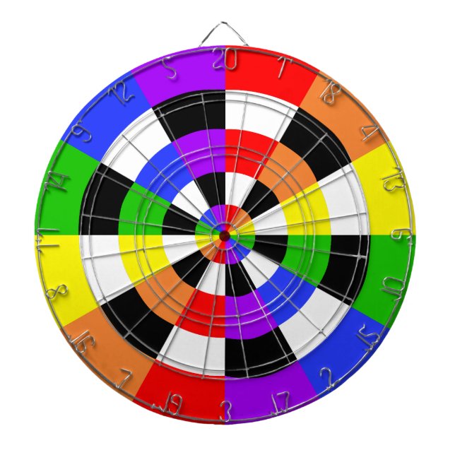Colours Black and White Dartboard (Front)