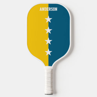 Colours Blue & Maize Yellow Monogram Pickleball Paddle