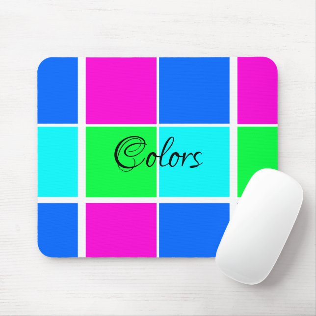 Colours Blue Pink Green  Mouse Pad! Mouse Pad (With Mouse)