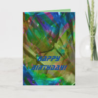 Colours bold  bright in abstract modern glass card