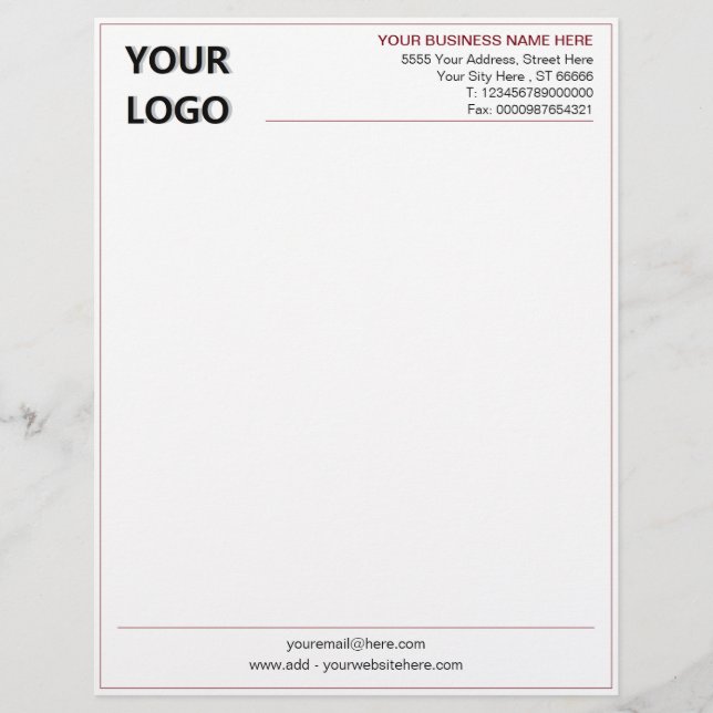 Colours Business Letterhead with Logo and QR Code (Front)