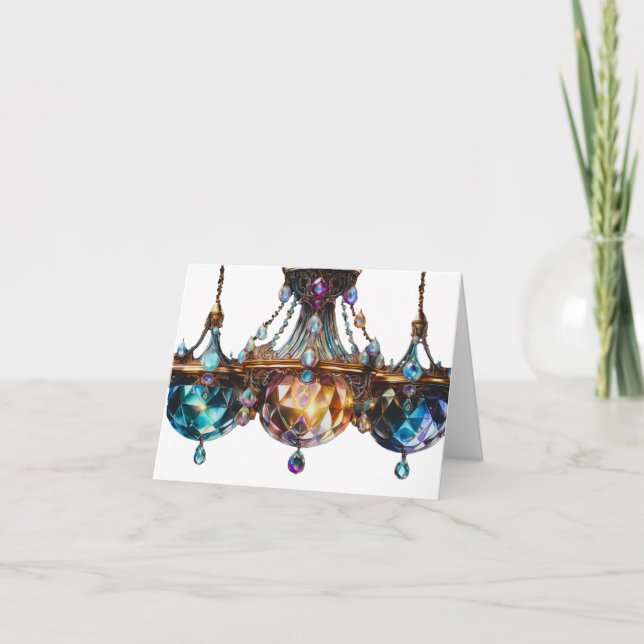 Colours Chandelier  Thank You Card (Front)