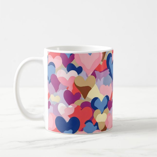 Colours Heart Pattern Coffee Mug (Left)