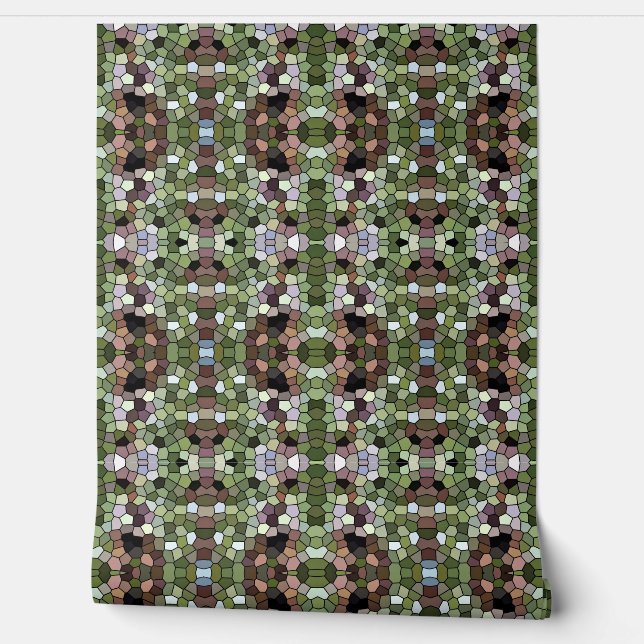 Colours Honeycomb Mosaic Pattern Wallpaper (Unrolling)