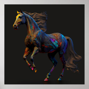 Colours Horse, Abstract Colours , Art Print Wall