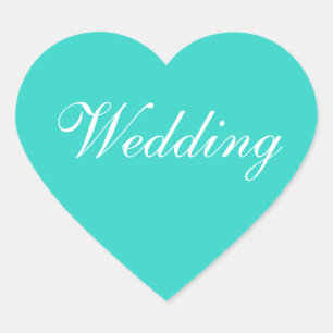 Colours Invitation Turquoise Heart Sticker