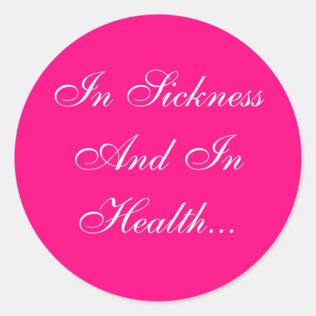 Colours Invites Bright Pink Classic Round Sticker (Front)