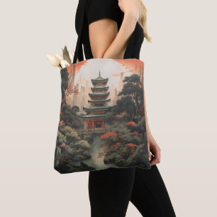 Colours Landscape Asian House Tote Bag