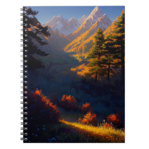 Colours of Autumn Blanket the Mountain Valley Notebook