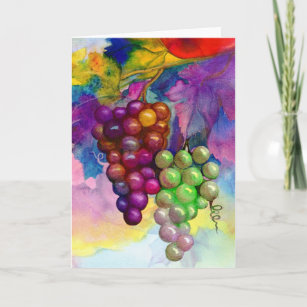 Colours of autumn grapevine card