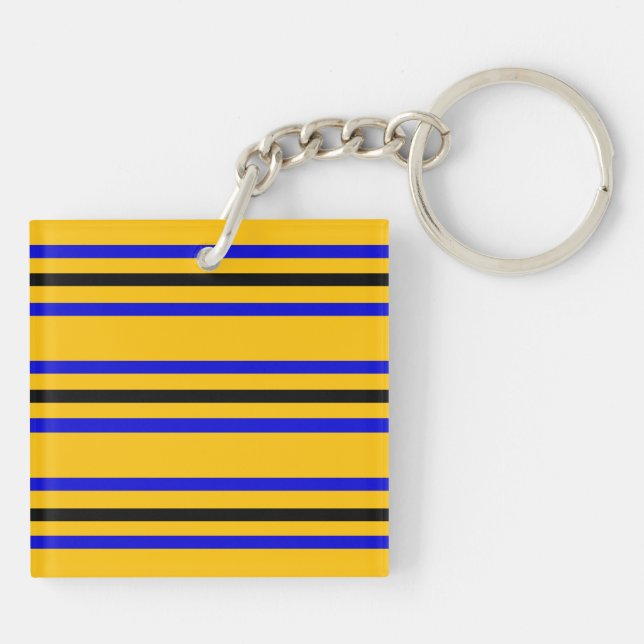 Colours of Barbados Flag Key Ring (Back)