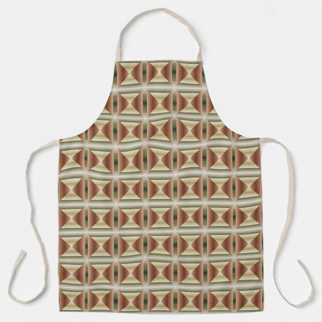Colours Of Brown, Green And Tan Striped Pattern Ar Apron (Front)