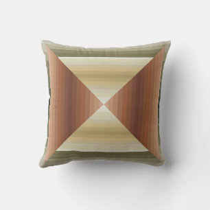 Colours Of Brown, Green And Tan Striped Pattern Ar Cushion