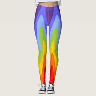 Colours of Chakras / Rainbow - waves high Leggings