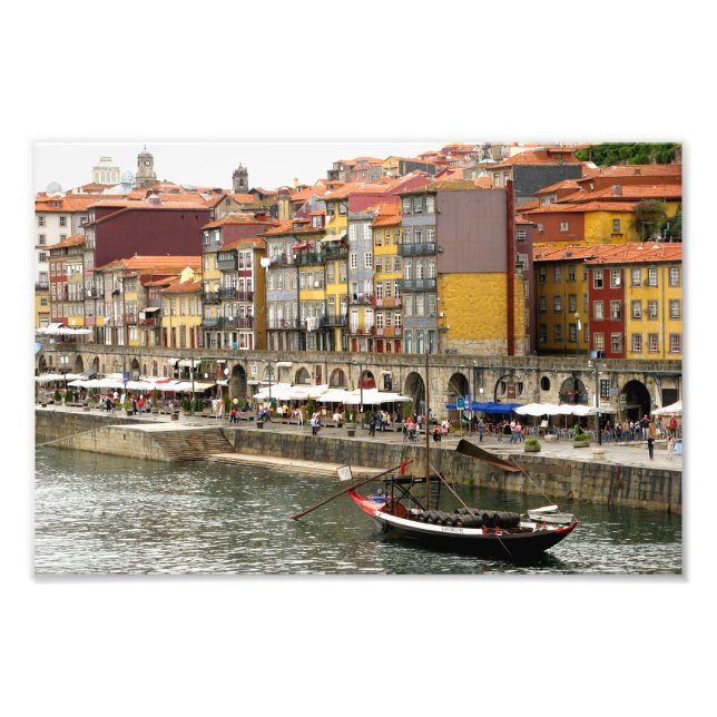Colours of city port in Porto Portugal Photo Print (Front)