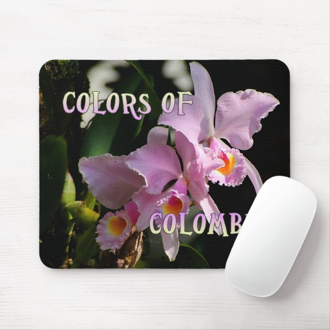 Colours of Colombia Cattleya Orchid Mouse pad (With Mouse)