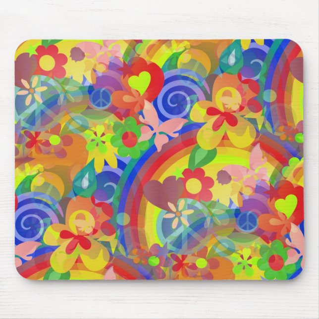 Colours Of Flower Power Mouse Pad (Front)