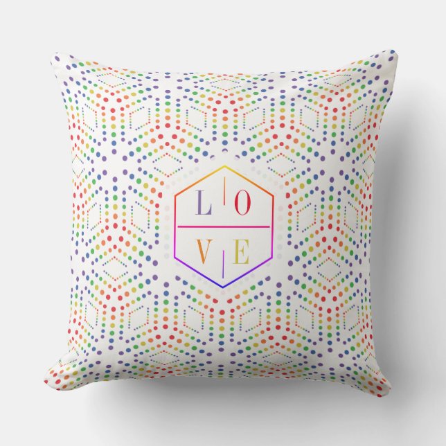 Colours of Happiness Throw Pillow big colourful (Front)