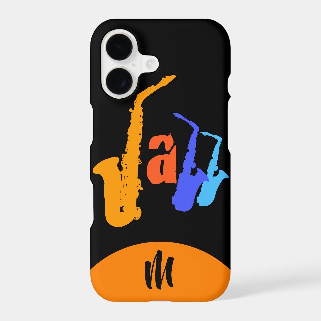 Colours of Jazz Monogram Black iPhone Case (Back)