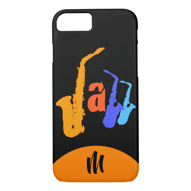 Colours of Jazz Monogram Black iPhone Case (Back)