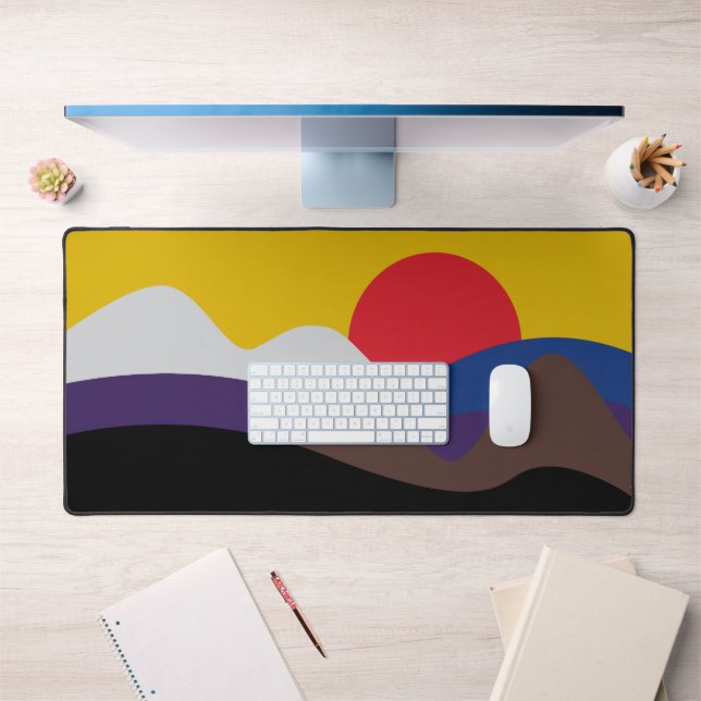 Colours of Jiu Jitsu Belts Minimalist Sun Desk Mat (Office 1)