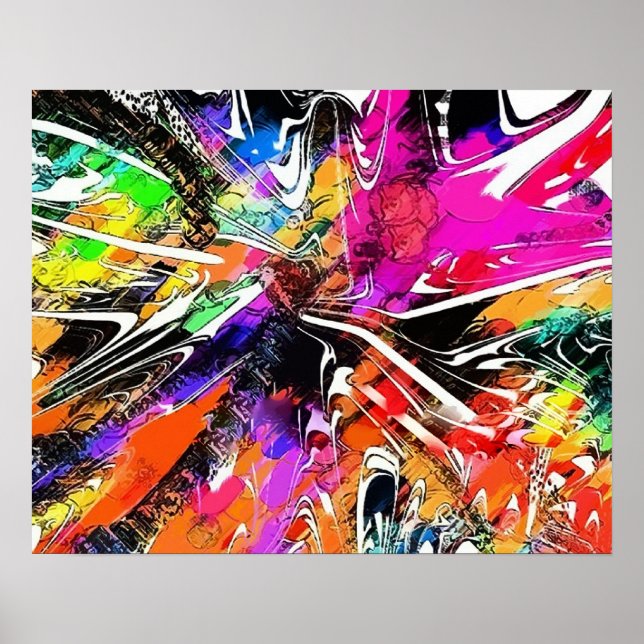 Colours of Life Abstract Grafitti Art Poster by (Front)