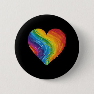Colours of Love LGBT Heart for Acceptance Equality 6 Cm Round Badge