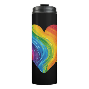 Colours of Love LGBT Heart for Acceptance Equality Thermal Tumbler