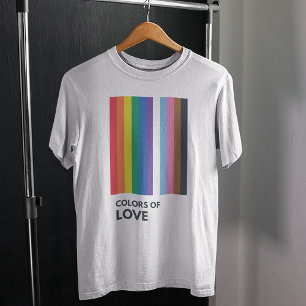 Colours of Love Rainbow Stripes Gay Pride T-Shirt