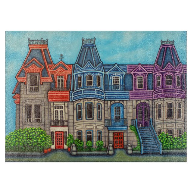 Colours of Montreal Cutting Board by Lisa Lorenz (Front)