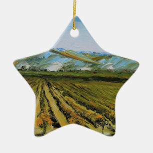 Colours of Napa Valley, Wine Country California Ceramic Ornament