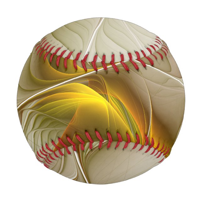 Colours of Precious Metals, Abstract Fractal Art Baseball (Front)