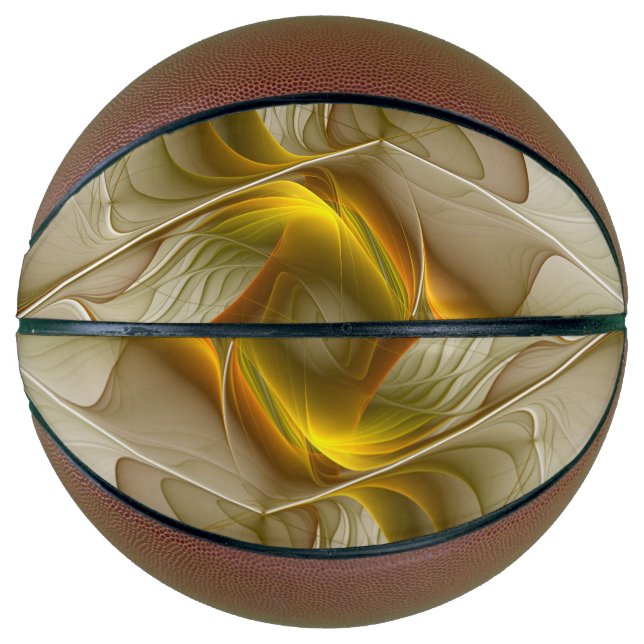 Colours of Precious Metals, Abstract Fractal Art Basketball (Front)