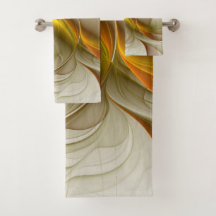 Colours of Precious Metals, Abstract Fractal Art Bath Towel Set