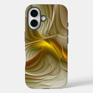 Colours of Precious Metals, Abstract Fractal Art iPhone 16 Case